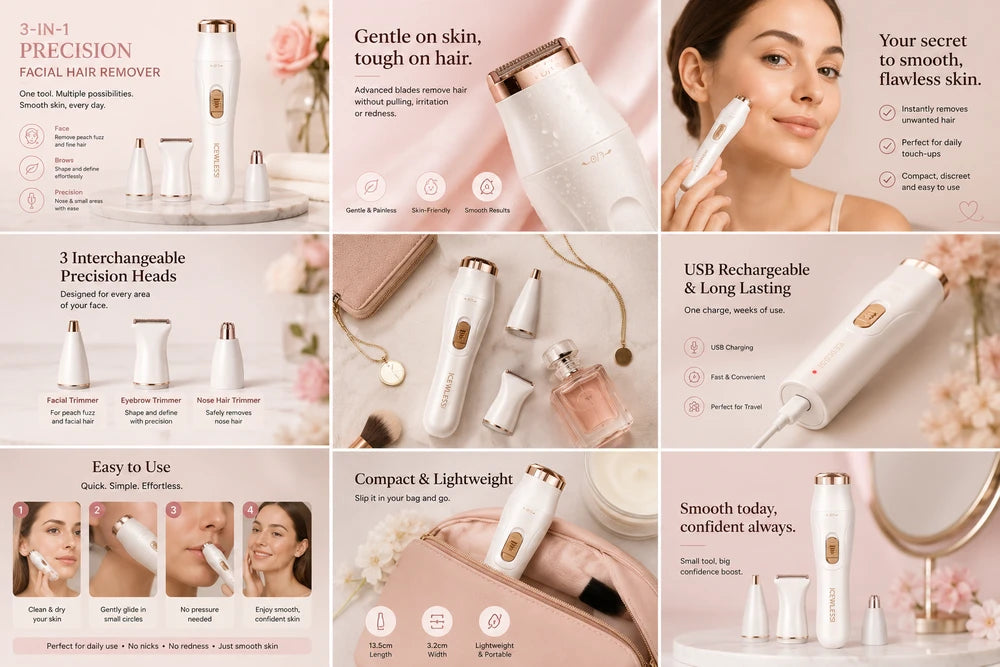 Épilateur Visage VELISSE™ 3-en-1