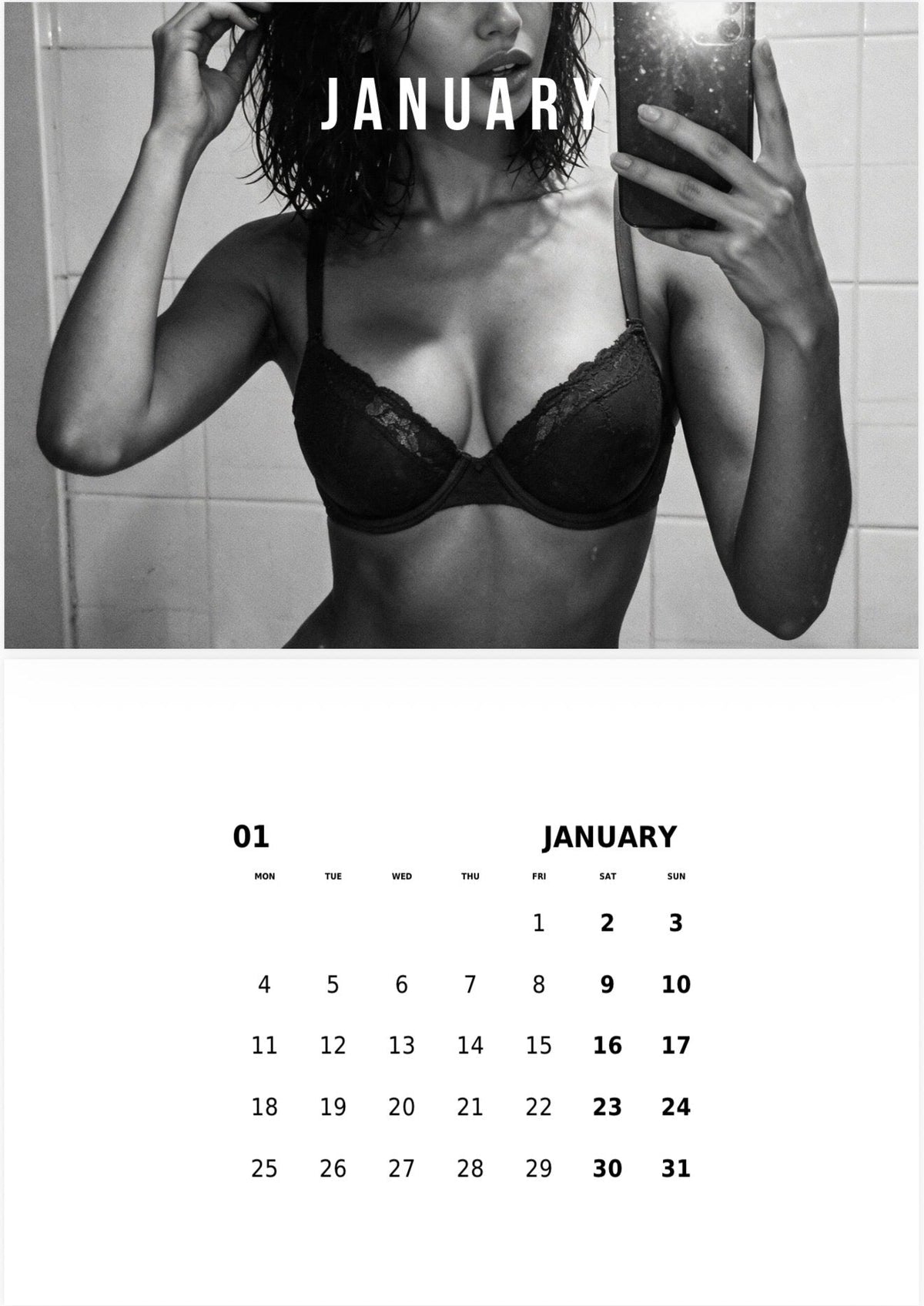 January teaser for Sienna 2027 Glamour Calendar
